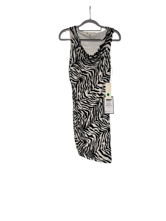 Katia Rae Dresses & Skirts - Sleeveless Zebra-Print Asymmetrical Dress in Black and White